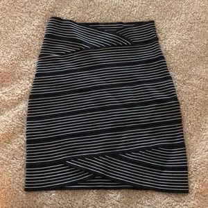Freeway Black with White Stripe Asymmetrical Skirt